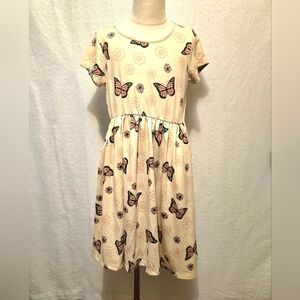 Butterfly‎ Print Cream Kids Dress